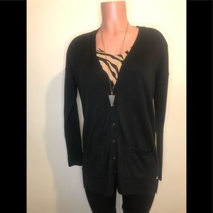 Old Navy Black Boyfriend Button Down Cardigan XS